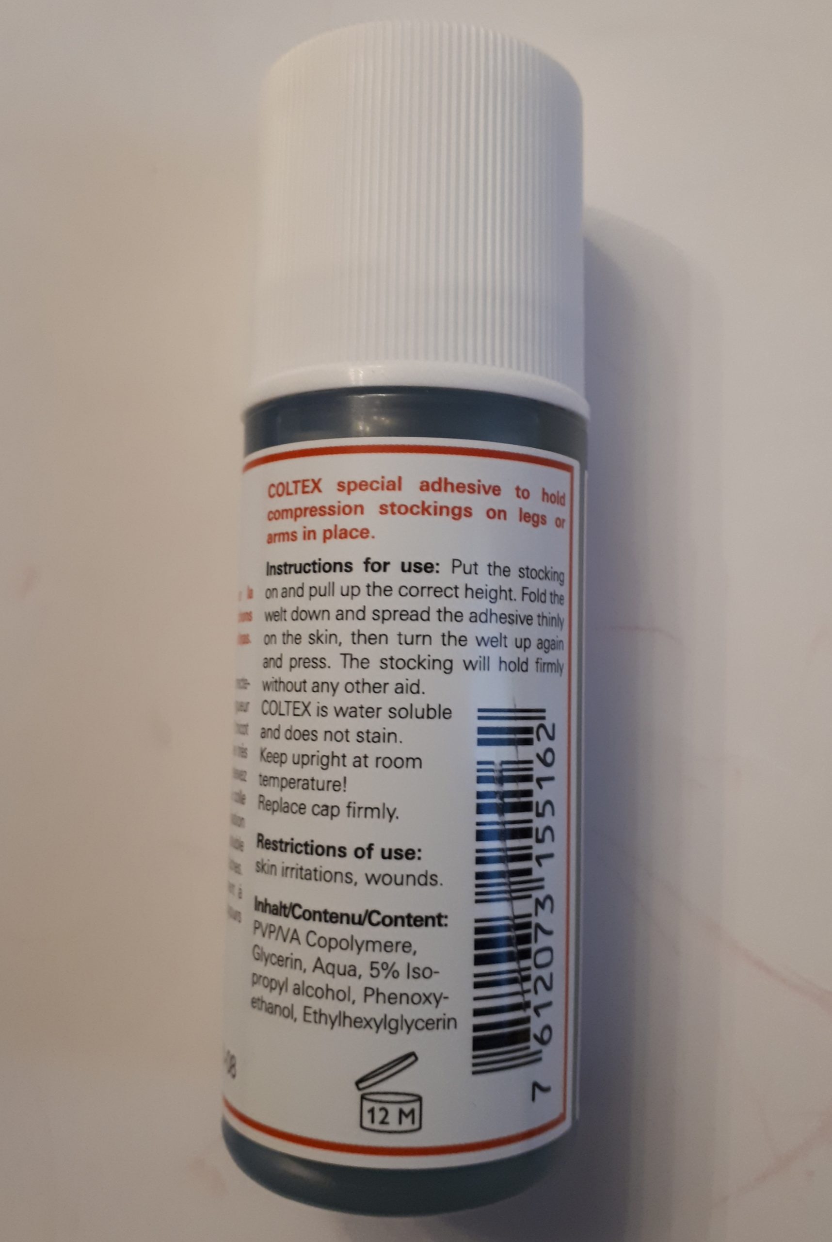 Venosan Coltex Roll-on Body Adhesive Glue for Compression Hosiery - 60 ml Bottle - Image 3