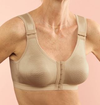 Mild Lymphoedema and Fibrosis Front-Closure Bra with Special Dot Structure to Support Lymph Drainage Firm Support - UK34-50 A-D & UK34-48 E-F in Black, White & Sand - Image 2