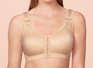Mild Lymphoedema and Fibrosis Front-Closure Bra with Special Dot Structure to Support Lymph Drainage Firm Support - UK34-50 A-D & UK34-48 E-F in Black, White & Sand