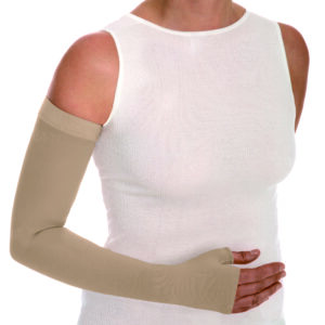 Flat Knit Ready-Made Lymphoedema Armsleeve with Gauntlet & Silicone Grip Top by MAINAT