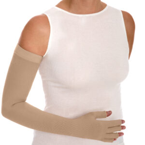 Flat-Knit Ready-Made Lymphoedema Combined Armsleeve with Glove, Fingers & Silicone Grip Top by MAINAT